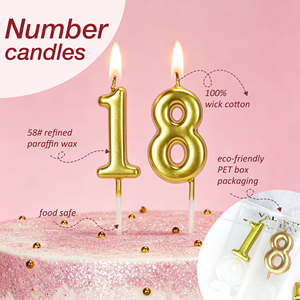 <strong>2026</strong> New Design Eco-Friendly Gold <strong>Birthday</strong> <strong>Candles</strong> Bulk <strong>Wholesale</strong> Custom Number For Wedding Party Decor - Product Image 4