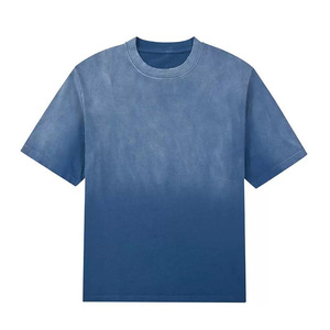 Camiseta Gris Degradado para Hombre, Premium, 100% Algodón, Cuello Redondo, Oversize, Lavada, Casual, Manga Corta, Estilo Urbano - Product Image 2
