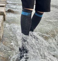 Chaussettes de sport unisexes respirantes, imperméables, à séchage rapide, rayées, invisibles, avec bordure inférieure, en nylon tricoté pour l'hiver, le ski, la randonnée et le trekking