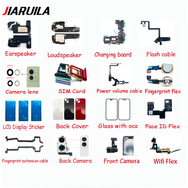 Wholesale Mobile Phone Cables for Samsung for iPhone Camera Lens Charging Port LCD Display Back Cover Charging Port Connector