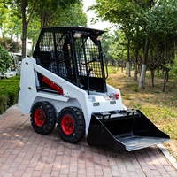HT25 Joystick control Mini taille chargeuse-pelleteuse à roues Skid Steer avec cabine fermée
