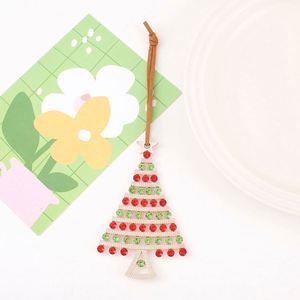 Pendentif en métal en forme de sapin de Noël avec incrustation de strass, ornement suspendu en alliage de zinc, modèle 2022100301 CN ZHE - Product Image 4