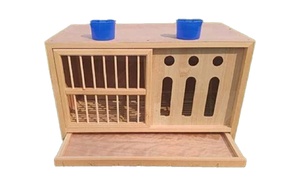 Sıcak Satış Katlanabilir Ahşap Kafes Klasik Stil Düz Desenli Nefes Alabilen Düğme Kapatmalı Güvercin Üretim Kuş Kutusu İç Mekan Dış Mekan - Product Image 3