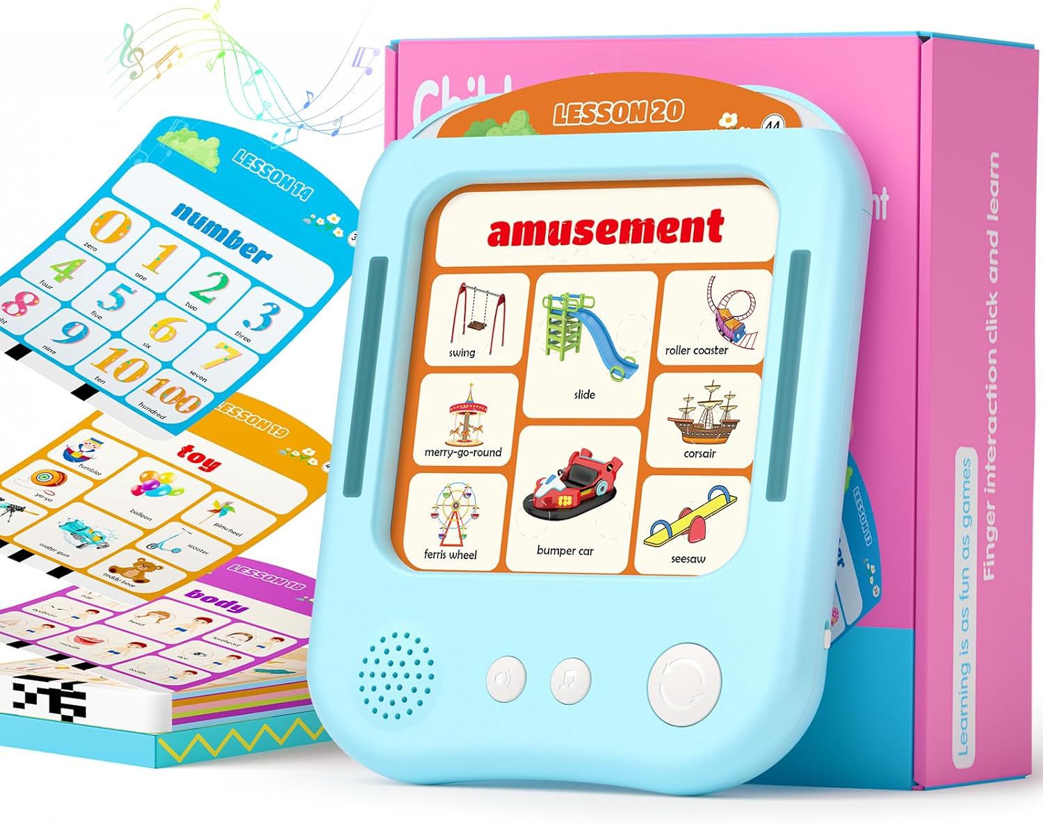Lecteur de point intelligent-30 cartes 478 mots-version anglaise-bleu