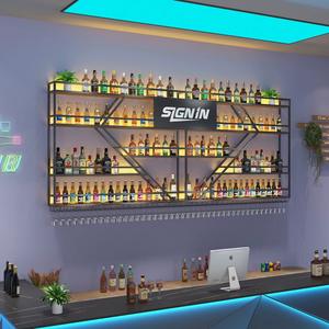 陈年金属仿古风格复古工业别墅酒吧壁挂式展示架 - Product Image 2