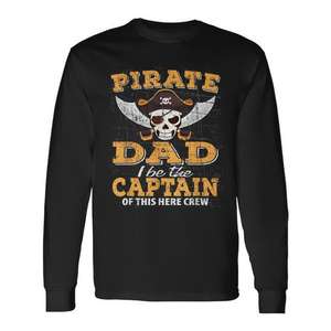 Camiseta de Manga Larga a Juego para Vacaciones Familiares, Camiseta Promocional con Temática de Crucero Pirata para Papá - Product Image 1