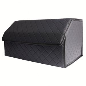 Wholesale Foldable Auto Multifunctional Folding Leather Car <b>Storage</b> <b>Box</b> <b>Trunk</b> Organizer Custom Logo - Product Image 1