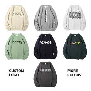 Custom Logo 100% Cotton Blank Mens Crew Neck Sweatshirts Boxy Streetwear Drop Shoulder Sweatshirts For High Quality