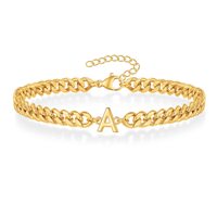Bracelet chaîne magique à 26 initiales en acier inoxydable, inaltérable, pour couple, style cubain, bijoux tendance