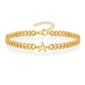 Meistverkauftes Magisches Kettenarmband mit 26 Initialbuchstaben aus Edelstahl, Nicht Verblassendes Paar-Kubanisches Armband Schmuck - Product Image 3