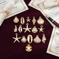 Breloques en gros thème océan en zinc et fer, assortiment de pendentifs étoiles de mer, coquillages et conques émaillés pour bijoux faits main DIY