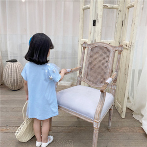 Estate dolce o-collo <span class=keywords><strong>di</strong></span> cotone in pizzo per ragazze <span class=keywords><strong>vestito</strong></span> congelato Elsa ispirato a maniche corte racunzel principessa modello cartone animato ODM per bambini - Product Image 3