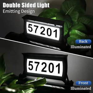 Éclairage de boîte <span class=keywords><strong>aux</strong></span> <span class=keywords><strong>lettres</strong></span> à énergie solaire, design d'éclairage <span class=keywords><strong>double</strong></span> <span class=keywords><strong>face</strong></span> pour plaque de numéro de maison, lumière solaire étanche IP65 - Product Image 6