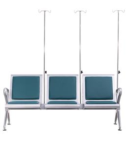 Silla de Transfusión Hospitalaria de 3 Plazas con Soporte para Suero para Pacientes con IV, Cómoda Silla de Espera para Hospital - Product Image 4