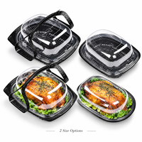 Barquettes jetables en PP, contenants alimentaires à emporter, boîtes en plastique pour poulet rôti, boîtes pour côtes de bœuf avec couvercle
