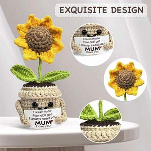 Positive Sunflower Doll Knitting <b>Thank</b> You <b>Listening</b> Appreciation Gift Coworker Bestie Wedding Christmas Birthday Plant Decor - Product Image 4