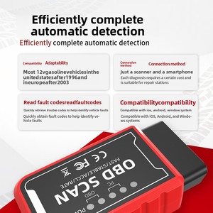 Outil de diagnostic automobile OBD II SCAN Bt V1.5 avec prise en charge de l'anglais pour véhicules 12V universels, outil de diagnostic de pannes automobile OBD SCAN Bt V1.5 compatible universellement - Product Image 1