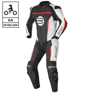 Befast SENTUL CE Combinaison de moto en cuir noir blanc rouge 52 - Product Image 1