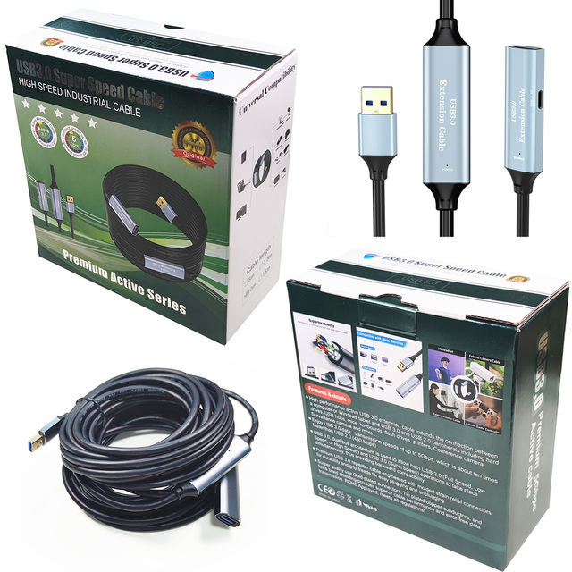 Factory 5ft 15ft 10m 15m 300ft Usb 3.0 Active Extension Cable Black Active Usb 3.0 Extension Cable with Power