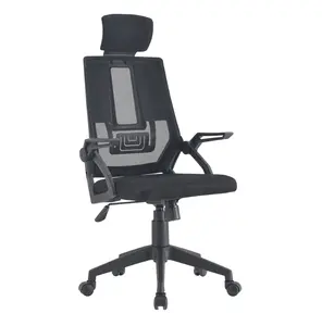 Desain baru nyaman staf rumah Modern meja komputer tugas ergonomis jaring Putar kain PP kursi kantor penjualan
