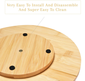 <strong>Kitchen</strong> Bamboo Turntable <strong>Carousel</strong> 2 Tier Turntable Lazy Susan Rotating Spice Rack - Product Image 4