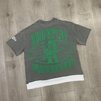Camiseta de Hombre de Marca Estadounidense de Alta Gama 2026, Diseño Informal con Diamantes de Imitación, Manga Corta