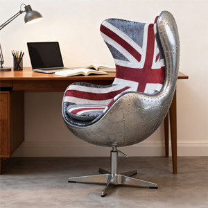 Godfather-Film Inspirierter Industrie-Leder-Drehsessel mit Edelstahl-Basis, Hoher Rückenlehne für Zuhause oder Büro - Product Image 2