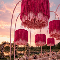 Décoration Macramé : Rideau Flottant pour Plafond, Intégration Florale, Décoration de Plafond pour Scène de Mariage