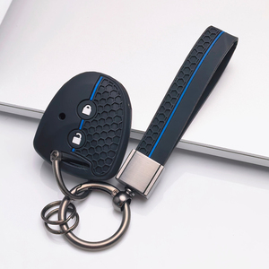 Funda para llave de Toyota Hilux <span class=keywords><strong>Vigo</strong></span> Yaris Corolla Rav4 Vitz Echo Classic 2 con llavero, antiarañazos, a prueba de golpes, suave al tacto, nueva - Product Image 4