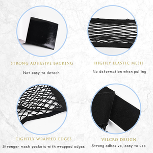 2 pièces <span class=keywords><strong>Filet</strong></span> de chargement universel en maille Tenghui CW45 avec ruban adhésif 9,8x15,7 pouces pour coffre de voiture/camping-car/<span class=keywords><strong>bateau</strong></span> (noir) - Product Image 2