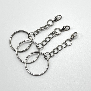 Llavero de hierro con cadena redonda y cierre de mosquetón para accesorios de llaves - Product Image 1