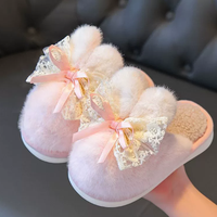 Chaussons chauds antidérapants de haute qualité avec un design à nœud, souples, confortables, douillets pour la maison, sandales intérieures moelleuses