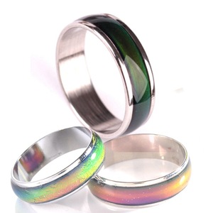 Finas jóias para mulheres homens casais mudando cor humor emoção anéis com temperatura indicador ródio chapeado para casamentos - Product Image 1