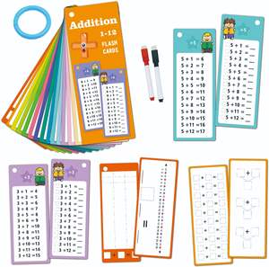 Cartes flash mathématiques réutilisables avec stylo Cartes flash éducatives d'addition et <span class=keywords><strong>de</strong></span> soustraction Jouet d'apprentissage <span class=keywords><strong>de</strong></span> multiplication et <span class=keywords><strong>de</strong></span> division - Product Image 2
