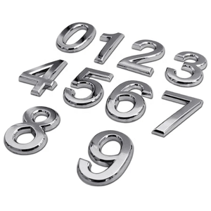 Cheap Wholesale Custom <strong>Sliver</strong> 3d Plastic Alphabet Badge <strong>Chrome</strong> Car Letters Numbers Logo Stickers - Product Image 4