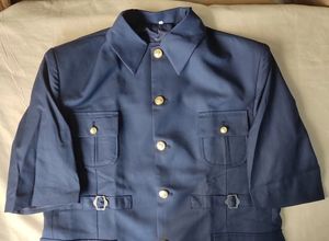 Conjunto de dos piezas de ropa de trabajo de gran tamaño para hombre, chaqueta étnica africana, conjunto de cuello levantado, conjunto de chaqueta y pantalones de un solo pecho - Product Image 5