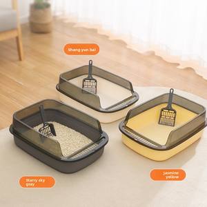 Extra Große Quadratische Umweltfreundliche Halbgeschlossene Katzentoilette aus Kunststoff mit Hohem Rand für Kätzchen 100L Kapazität 1kg Haustierzubehör - Product Image 4