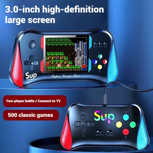 3,5 "HD LCD pantalla niños portátil Mini <span class=keywords><strong>Retro</strong></span> <span class=keywords><strong>SUP</strong></span> <span class=keywords><strong>consola</strong></span> de videojuegos X7M <span class=keywords><strong>consola</strong></span> de juegos portátil incorporado 500 juego - Product Image 4