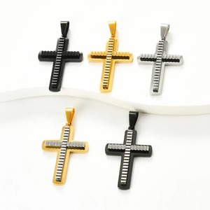Stainless Steel Creative <b>Cross</b> <b>Pendant</b> Necklace For <b>Men</b> Women <b>Men's</b> Jewelry Geometric Shape No Faded Christian Metal Jewelry - Product Image 1