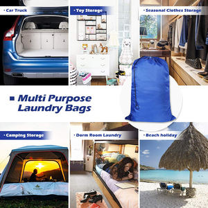 Wholesale Custom Color Printed Reusable Nylon Portable Travel Hotel Large Clothes Storage Drawstring Wash <b>Bag</b> Laundry <b>Bags</b> - Product Image 5