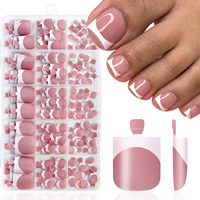 150 faux ongles de pieds carrés nude naturels à presser, courts, 14 tailles, réutilisables, pour mariage et usage quotidien