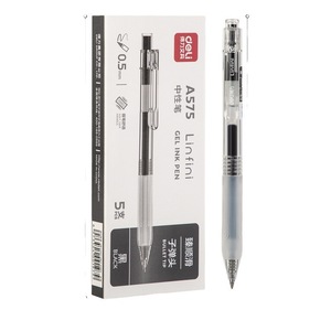 Stylo gel Deli A575 0,5 mm à pointe bille, encre noire, pour le bureau et l'école - Product Image 1
