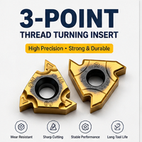 Insertos de Roscado Interno Triangulares Métricos ISO 16IR AG60-TC GM3325 60, PVD HRC48-52, Herramienta de Torneado CNC para Acero Inoxidable