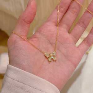 Collier pendentif délicat en laiton papillon micro-pavé zircon et petite perle, bijou insecte pour femme, cadeau, collier de charme quotidien pour dames - Product Image 4