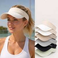 Gorra Visera Deportiva Unisex al por Mayor con Protección UV, Ala Ancha Ajustable, Corona Abierta, Logotipo Bordado Personalizado, 100% Poliéster, para Playa
