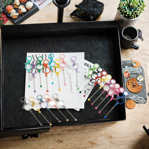 Yeni varış DIY Metal anahtarlık boncuklu anahtarlık Bar boncuklu anahtarlık boş anahtarlık ile Beadable pençe toka döngü anahtar tutucular - Product Image 3