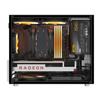 Boîtier Micro ATX en aluminium vertical pour jeux, avec fenêtre latérale, installation DIY, compatible MATX/DTX/ITX