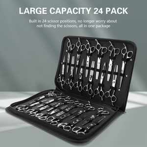 24 Grilles Boîte De Rangement Sac Antichoc En Cuir <span class=keywords><strong>Professionnel</strong></span> Coiffeur <span class=keywords><strong>Mallette</strong></span> De Transport Barber <span class=keywords><strong>coiffure</strong></span> Ciseaux <span class=keywords><strong>Mallette</strong></span> De Rangement - Product Image 1