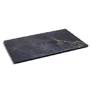 Vassoio Rettangolare in Pietra con Motivo Marmo Nero, Piatto Decorativo per Servire - Product Image 1