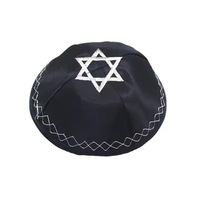 Kipá Judía de Satén con Estrella de David, Gorro Étnico de Oración con Yarmulke Resistente a las Manchas para Ceremonias Religiosas